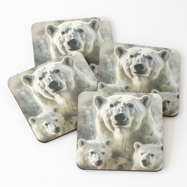 Item preview, polar bear and her baby cubs designed and sold by jean giosi.