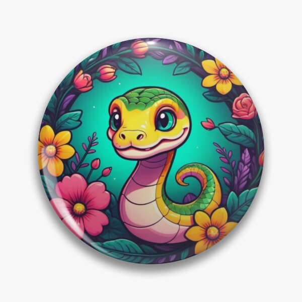 Item preview, Cute Baby Snake Surrounded by Flowers designed and sold by RedStacks.
