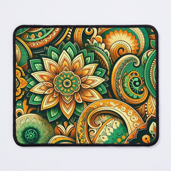 Item preview, Green-hued Indian paisley designed and sold by saqui-com.