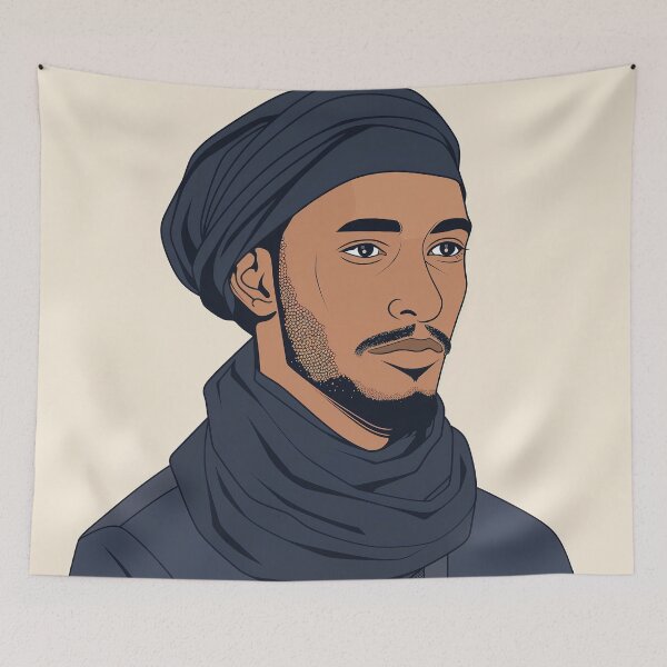 Item preview, Algerian man, portrait | Anime style designed and sold by ComicsFactory.