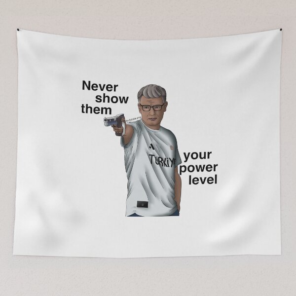 Item preview, Yusuf Dikeç - Never show them your power level - black text designed and sold by Olistabs.