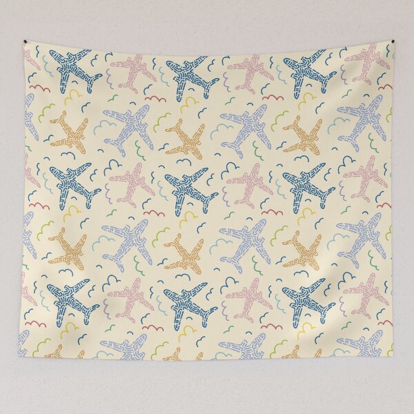 Item preview, Colorful airplanes in colorful clouds pattern designed and sold by Deepness2023.