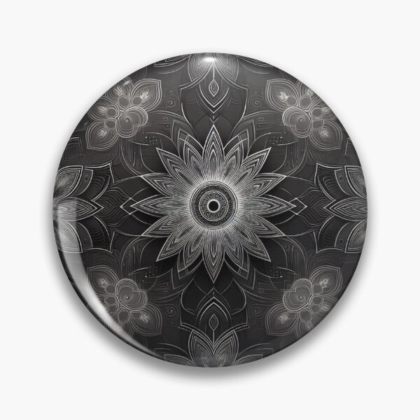 Item preview, Intricate Black and White Floral Mandala designed and sold by LyssasMindArt.
