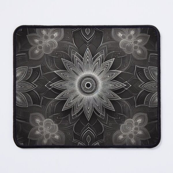 Item preview, Intricate Black and White Floral Mandala designed and sold by LyssasMindArt.