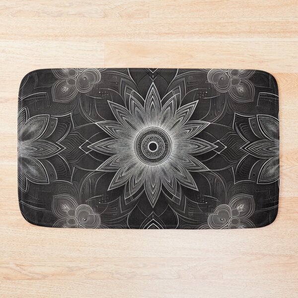 Item preview, Intricate Black and White Floral Mandala designed and sold by LyssasMindArt.