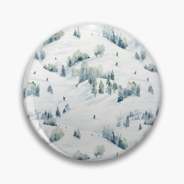 Item preview, Watercolor Snowy Winter Forest Skiing Patterns designed and sold by Mandie Kuo.