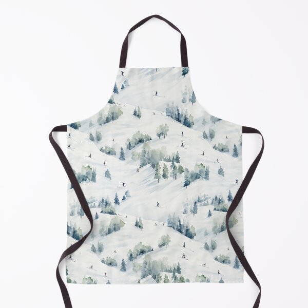 Item preview, Watercolor Snowy Winter Forest Skiing Patterns designed and sold by Mandie Kuo.