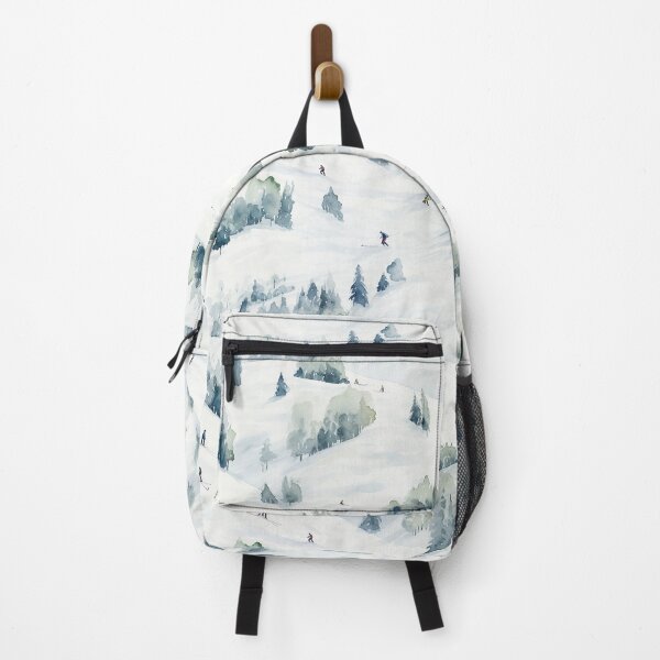 Item preview, Watercolor Snowy Winter Forest Skiing Patterns designed and sold by Mandie Kuo.