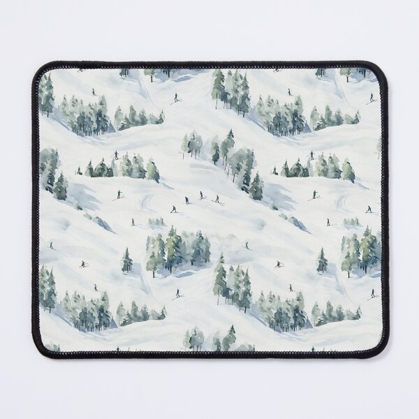 Item preview, Watercolor Snowy Winter Forest Skiing Patterns designed and sold by Mandie Kuo.