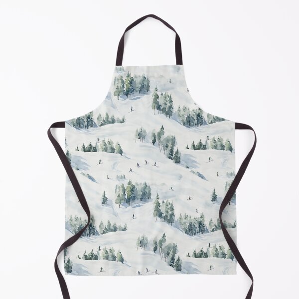Item preview, Watercolor Snowy Winter Forest Skiing Patterns designed and sold by Mandie Kuo.