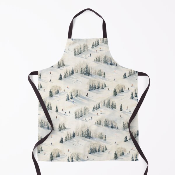 Item preview, Watercolor Snowy Winter Forest Skiing Patterns designed and sold by Mandie Kuo.