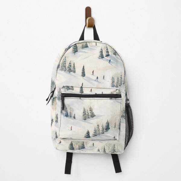 Item preview, Watercolor Snowy Winter Forest Skiing Patterns designed and sold by Mandie Kuo.