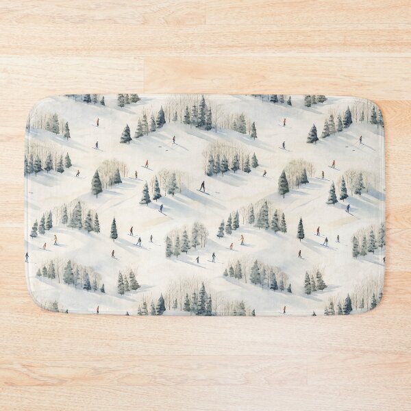 Item preview, Watercolor Snowy Winter Forest Skiing Patterns designed and sold by Mandie Kuo.
