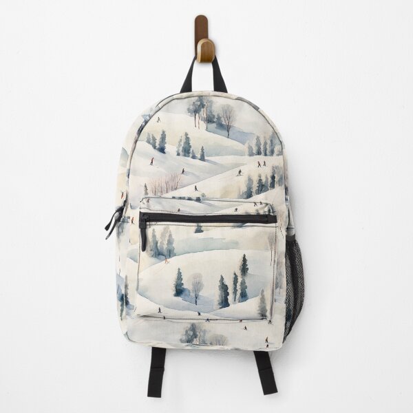 Item preview, Watercolor Snowy Winter Forest Skiing Patterns designed and sold by Mandie Kuo.
