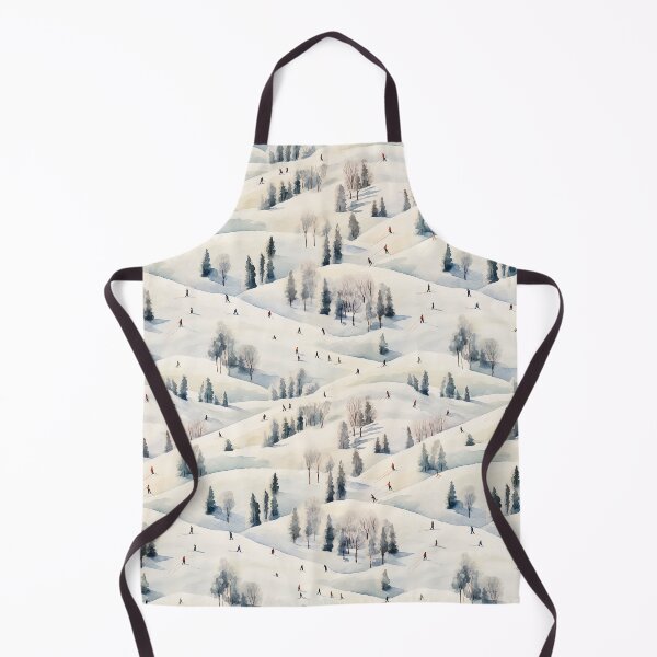 Item preview, Watercolor Snowy Winter Forest Skiing Patterns designed and sold by Mandie Kuo.