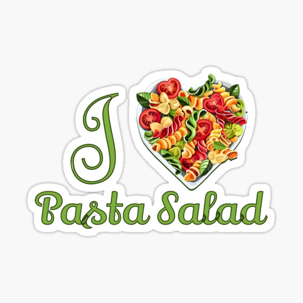 Vista previa del artículo con la obra «Me encanta la ensalada de pasta», diseñado y vendido por DigitalToast.