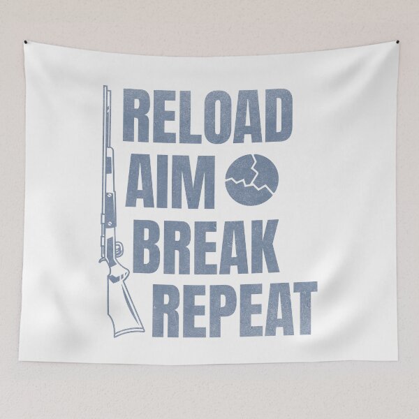 Item preview, Reload Aim Break Repeat Skeet Shooting Trap Shooting Clay Pigeon Retro Vintage Style designed and sold by HosvPrint .s.