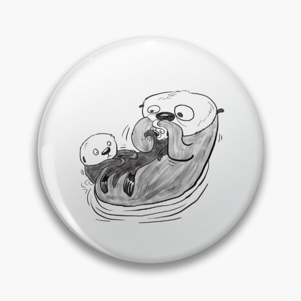 Item preview, Sea Otter Mom and Brother Grooming Pup designed and sold by francescahelena.