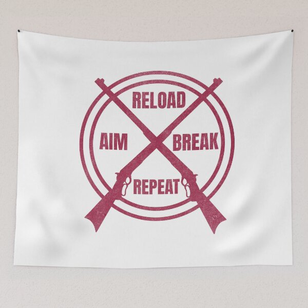 Item preview, Reload Aim Break Repeat Skeet Shooting Trap Shooting Clay Pigeon Retro Vintage Style designed and sold by HosvPrint .s.