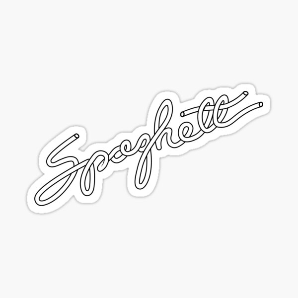 Spaghett (Black & White) Sticker