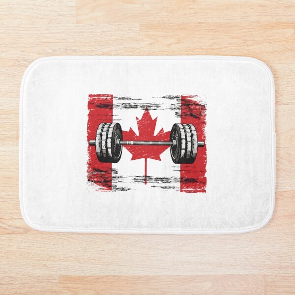 Item preview, CANADIAN FLAG WITH BARBELL -True North Strong Canada Theme - Exercise Themed Designs  designed and sold by Primal Pump Co LTD.