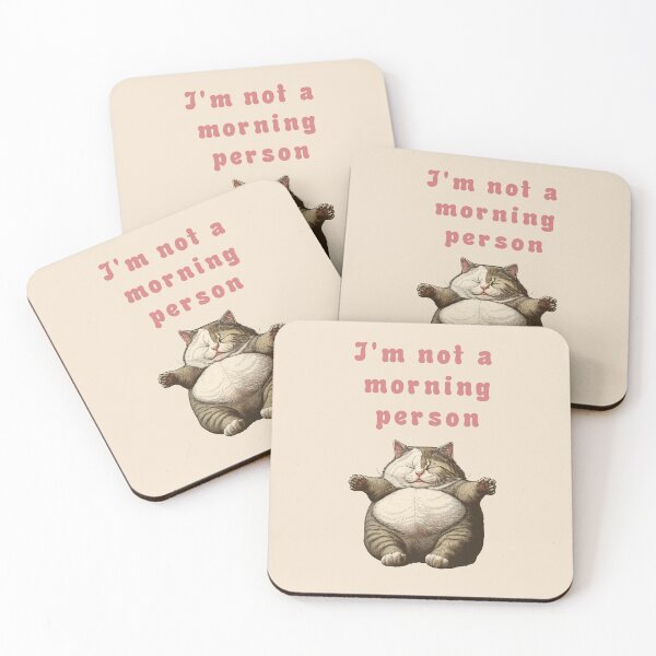 Item preview, IM NOT A MORNING PERSON CUTE CAT designed and sold by La Loca.