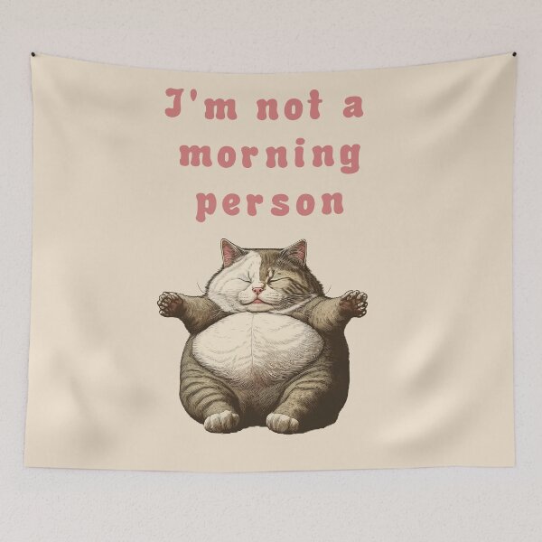 Item preview, IM NOT A MORNING PERSON CUTE CAT designed and sold by La Loca.