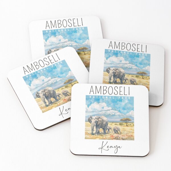Item preview, A Watercolor Design of Amboseli National Park - Kenya  designed and sold by Sketch-Shack.