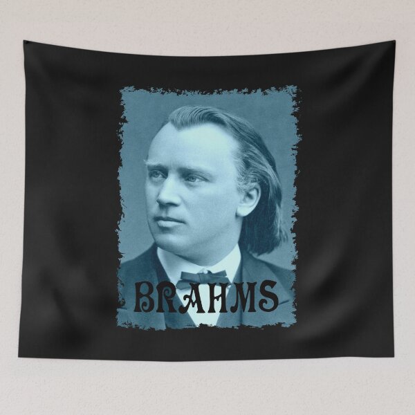 Item preview, Johannes Brahms - Portrait - Vintage Design - Blue - RB designed and sold by GrandArtists.