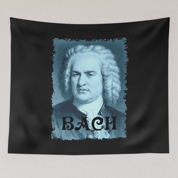 Item preview, Johann Sebastian Bach - Portrait - Vintage Design - Blue - RB designed and sold by GrandArtists.