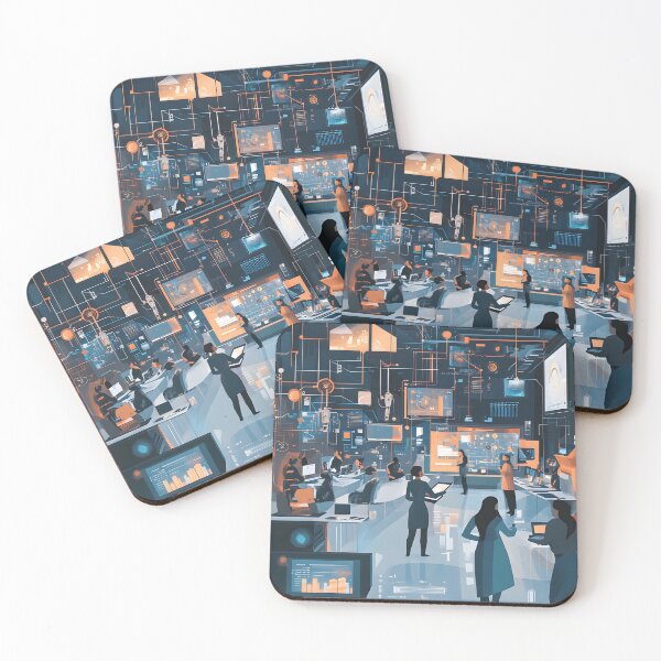 Item preview, Illustrate a concept of an advanced coworking space of the future designed and sold by JsKpY.