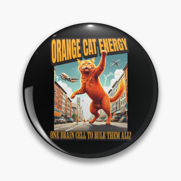 Item preview, Orange Catzilla - Orange Cat Energy Meme  designed and sold by PetNamedPeeve.