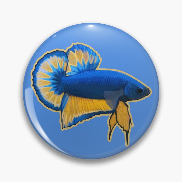 Item preview, Blue and Yellow Betta Fish designed and sold by DappledMoon.