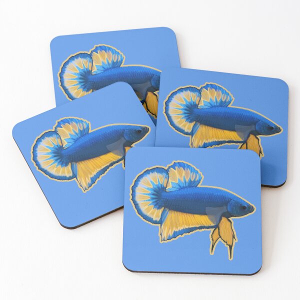 Item preview, Blue and Yellow Betta Fish designed and sold by DappledMoon.