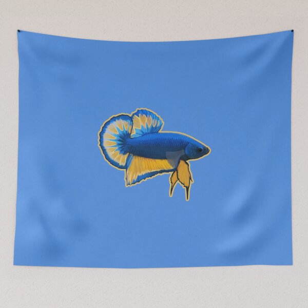 Item preview, Blue and Yellow Betta Fish designed and sold by DappledMoon.