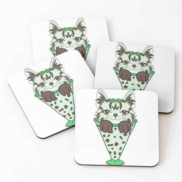 Item preview, Mint Chocolate Chip Ice Cream Cat (Maine Coon) designed and sold by RainDesignz.