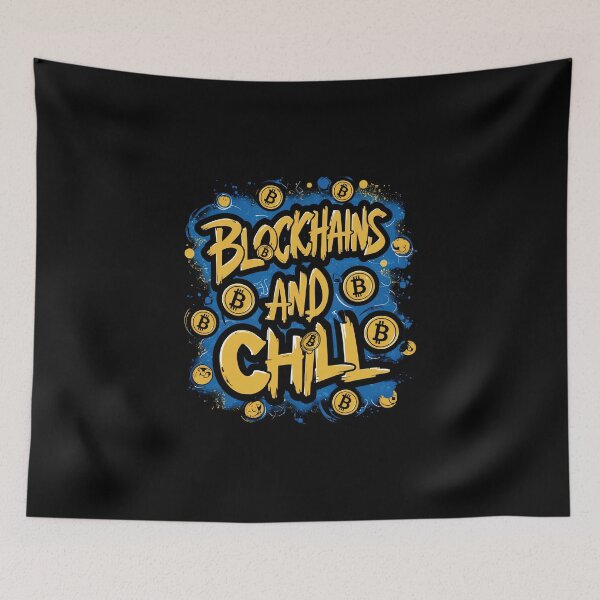 Item preview, Blockchains and Chill Bitcoin Bear Cryptocurrency Market Design designed and sold by RadDeck.