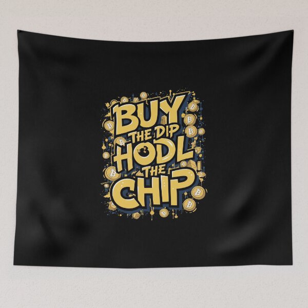 Item preview, Buy the Dip Hodl the Chip Bitcoin Freedom Decentralized Finance Design designed and sold by RadDeck.