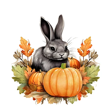 Artwork thumbnail, Fall Pumpkin Rabbit by DigitalToast