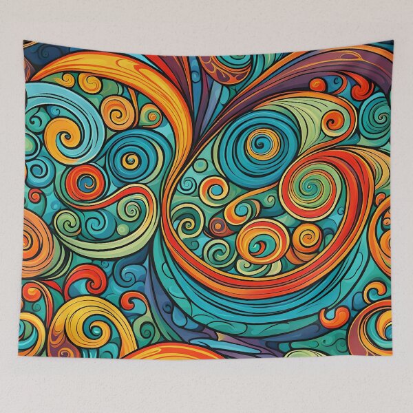 Item preview, Abstract Colourful swirly Pattern designed and sold by druidwolfart.