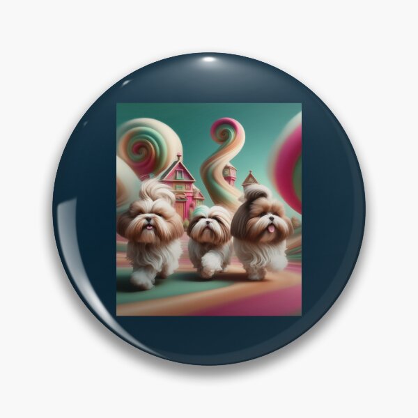Item preview, 3 Happy Playing Shih Tzus in Candy Land designed and sold by MikeHarperks.