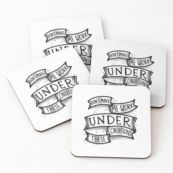 Item preview, Don't make me work under these conditions- black and white boho tattoo style designed and sold by jazzydevil.