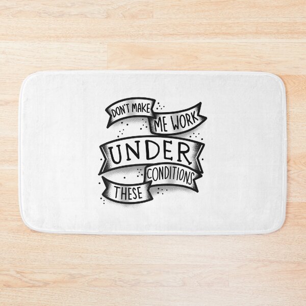 Item preview, Don't make me work under these conditions- black and white boho tattoo style designed and sold by jazzydevil.