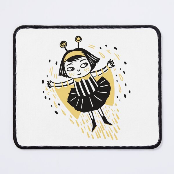 Item preview, Hand drawn art- Bee girl flying designed and sold by jasmineberry.