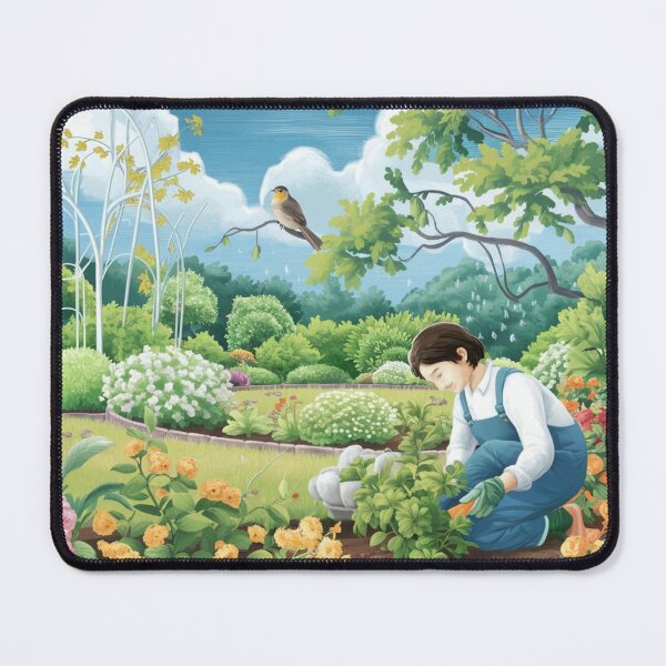 Item preview, "Garden Harmony: Where a Gardener Works and a Bird Sings" designed and sold by JAMESAMORN.