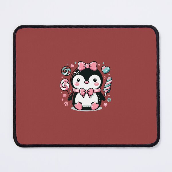 Item preview, Black, White, and Pink Baby Penguin Illustration - Cute and Charming Art Print designed and sold by ArtistPenguin.