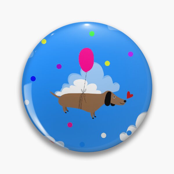 Item preview, funny dogs dachshund balloons clouds designed and sold by Gossip Rag.