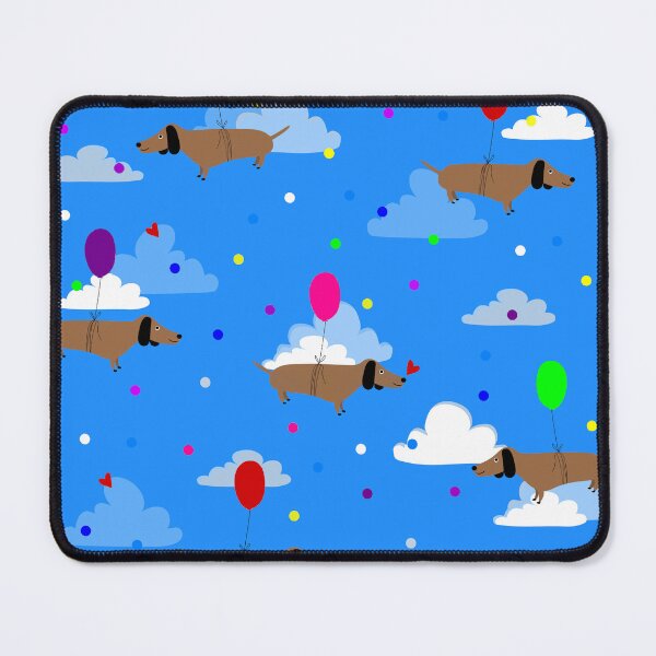 Item preview, funny dogs dachshund balloons clouds designed and sold by Gossip Rag.