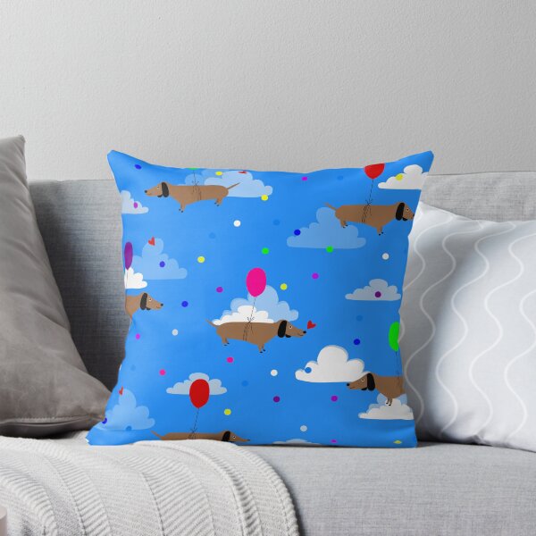 Item preview, funny dogs dachshund balloons clouds designed and sold by Gossip Rag.