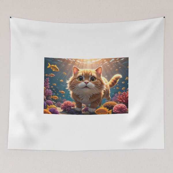 Item preview, Lindo gato jengibre bajo el agua designed and sold by JoyPhotoArt.